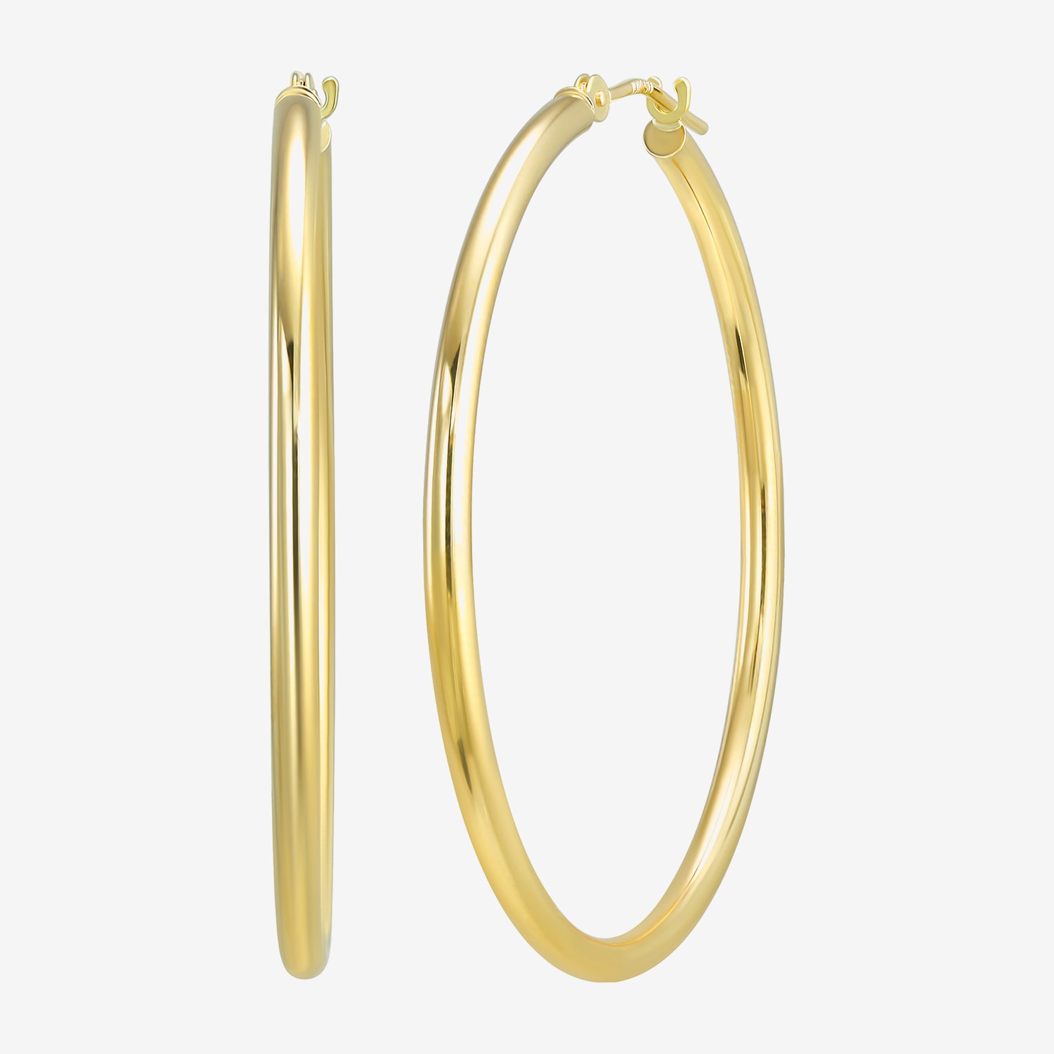 Womens 10K Gold 40mm Hoop Earrings