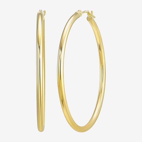 Womens 10K Gold 40mm Hoop Earrings