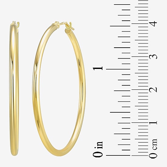 Womens 10K Gold 40mm Hoop Earrings