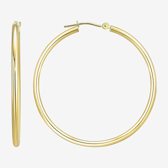 Womens 10K Gold 40mm Hoop Earrings