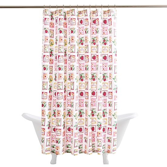 Home Expressions Stamps & Berries Shower Curtain