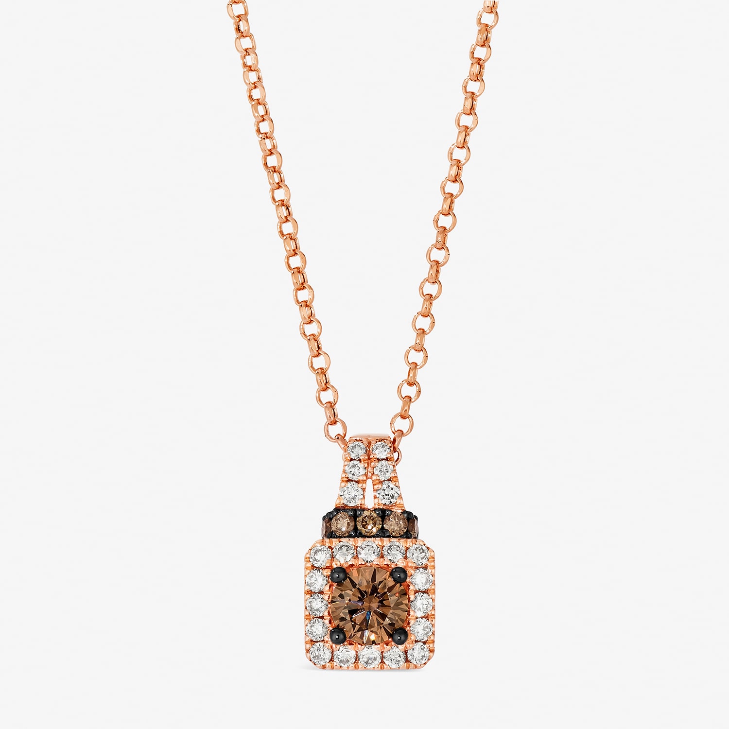 Le Vian Grand Sample Sale Le Vian Grand Sample Sale Limited Quantities! Womens 3/4 CT. T.W. Natural Brown Diamond 14K Gold Square 19 Inch Pendant Necklace