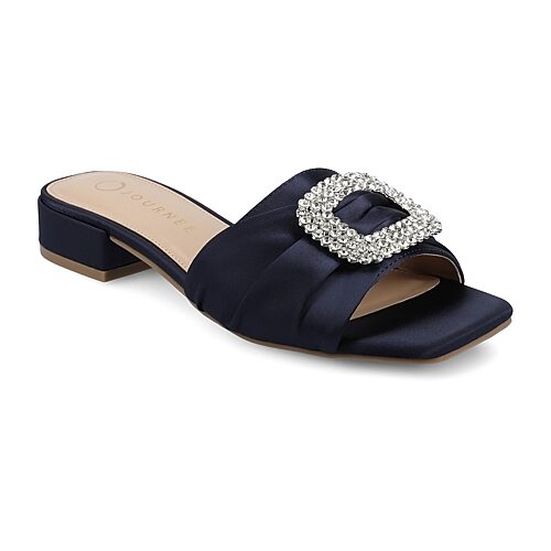 Journee Collection Womens Flavia Slide Sandals, 7 Medium, Blue