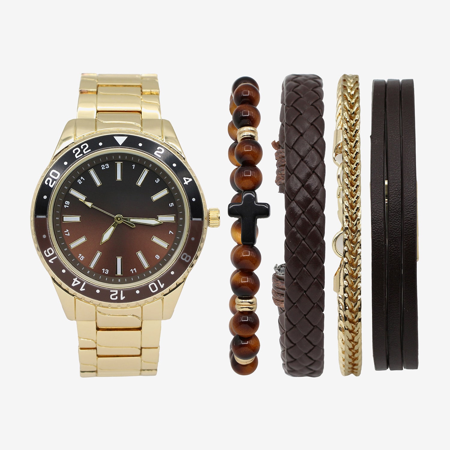 Mens Two Tone 5-pc. Watch Boxed Set Mac7159jc