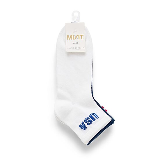 Mixit Womens Multi-Pack 3 Pair Quarter Ankle Socks