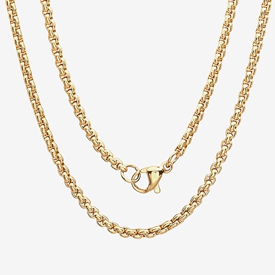 Steeltime Mens 18K Gold over Stainless Steel Cruifix Cross Pendant Necklace
