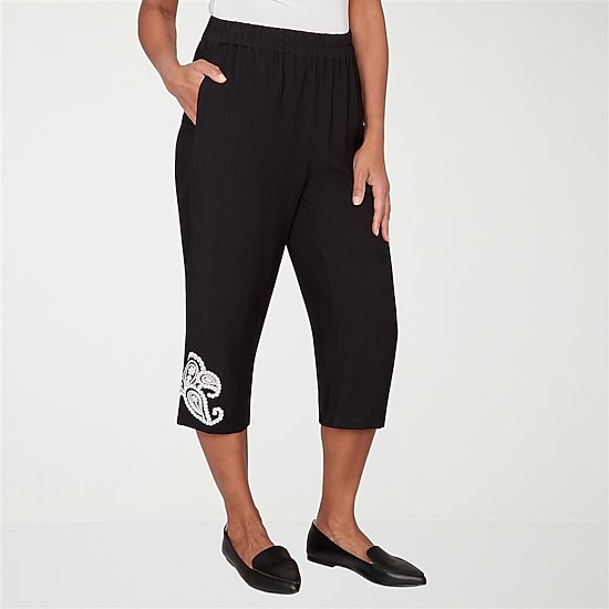 Alfred Dunner Crowd Pleaser Womens Straight Capri Pant