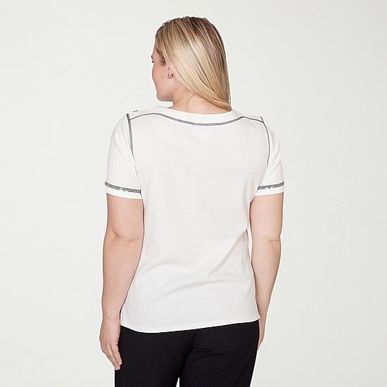 Alfred Dunner Crowd Pleaser Womens Crew Neck Short Sleeve T-Shirt