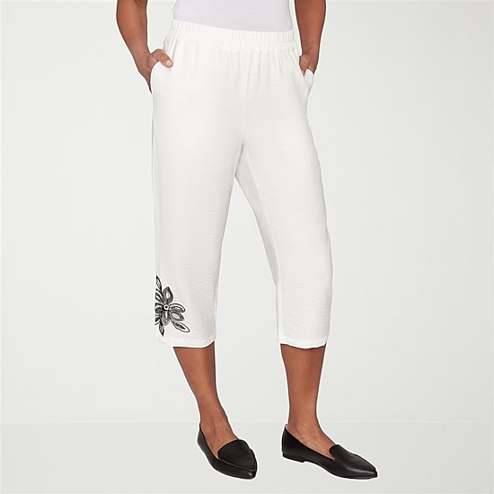 Alfred Dunner Crowd Pleaser Womens Straight Capri Pant