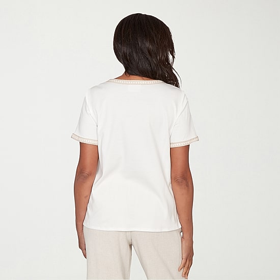 Alfred Dunner Natural Wonder Womens Crew Neck Short Sleeve T-Shirt