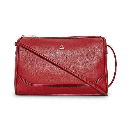 Mia K Collection Faux Leather Crossbody Bag with Gold-Tone