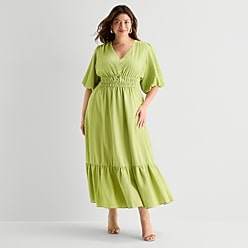 green dress women jcpenney 60s Light Green Maxi Dress  Empire Bust Line and