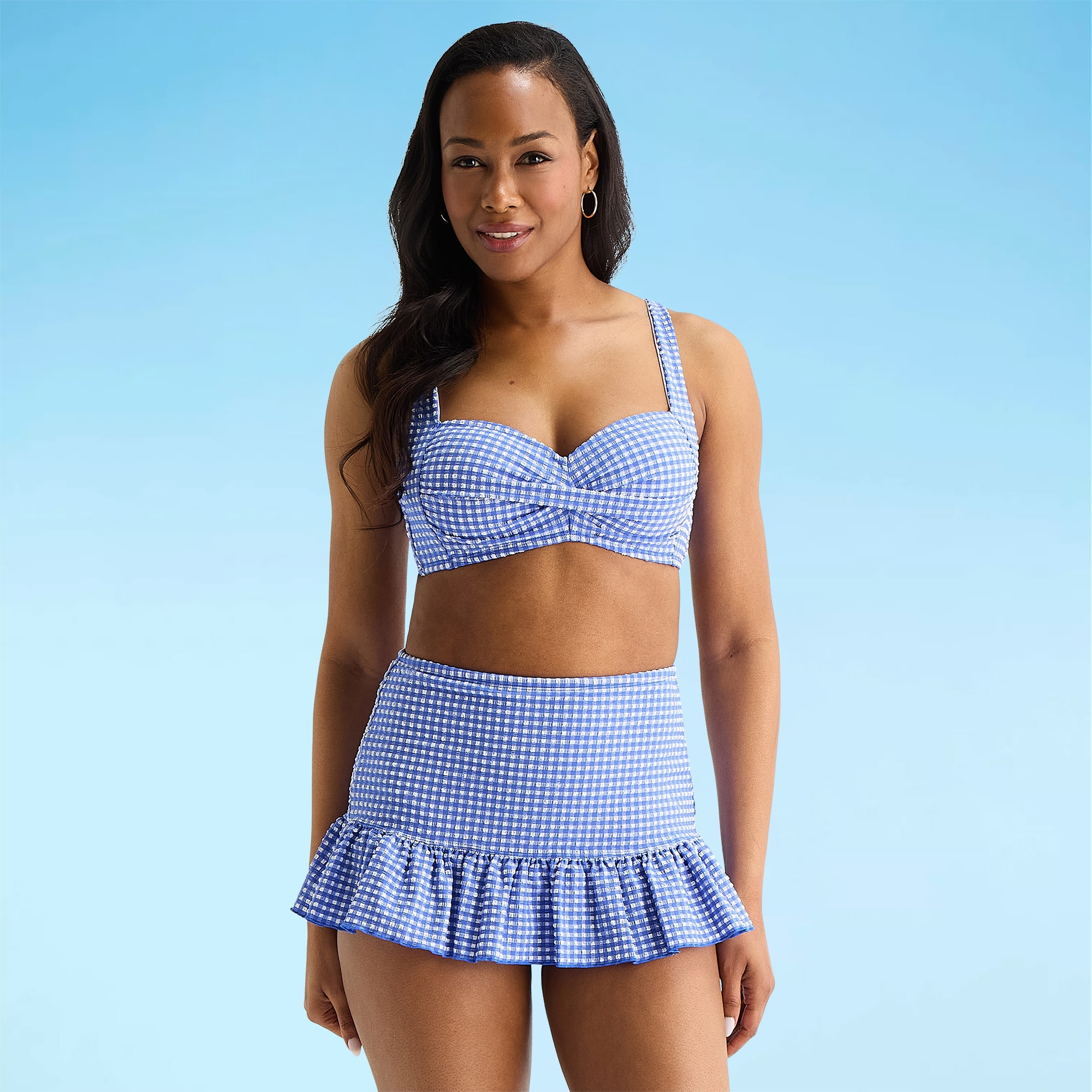 Liz Claiborne Womens Adjustable Straps Bikini Halter Swimsuit Top