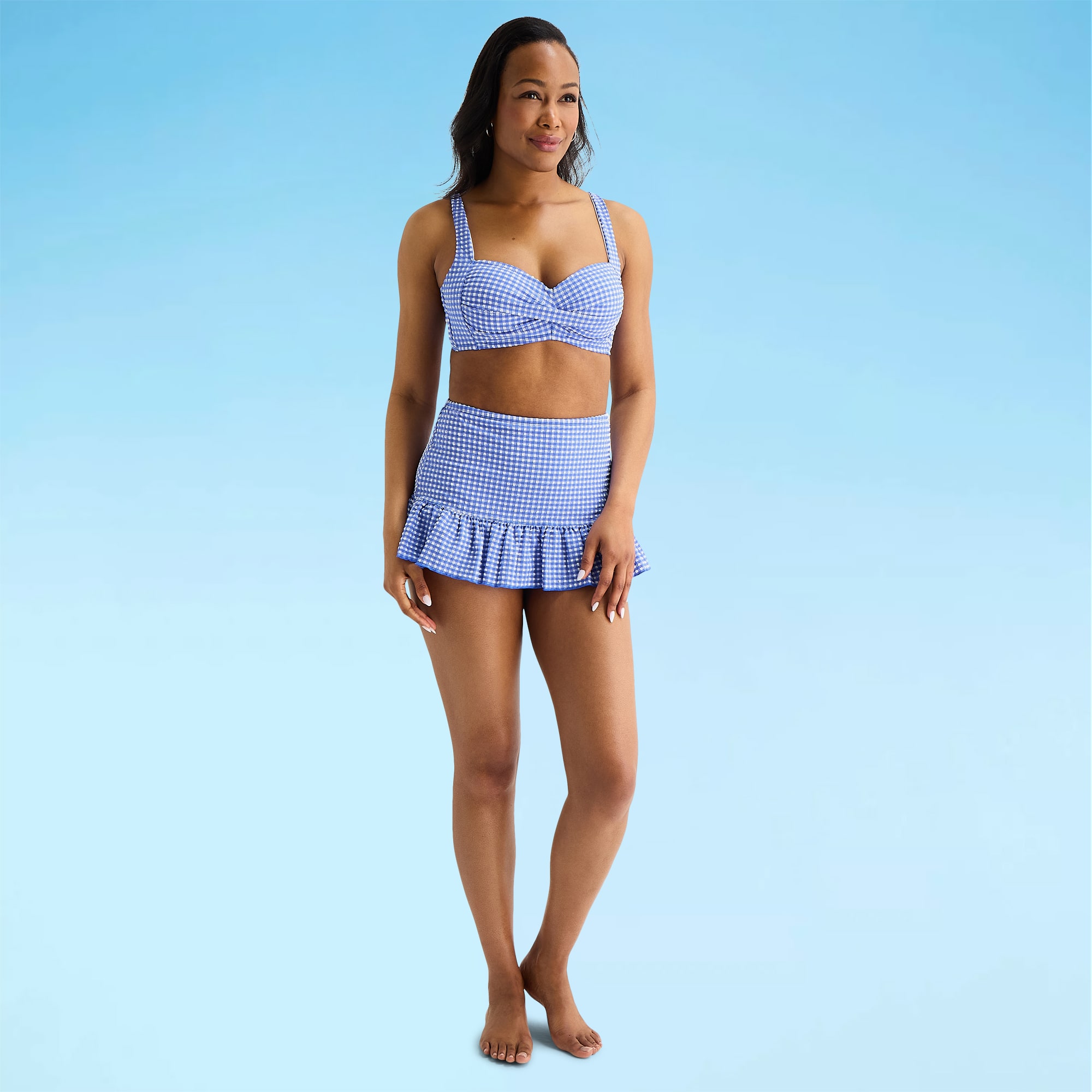 Liz Claiborne Womens Adjustable Straps Bikini Halter Swimsuit Top
