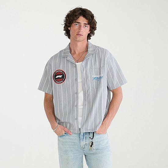 AEROPOSTALE Formula 1® Mens Short Sleeve Boxy Fit Button-Down Shirt