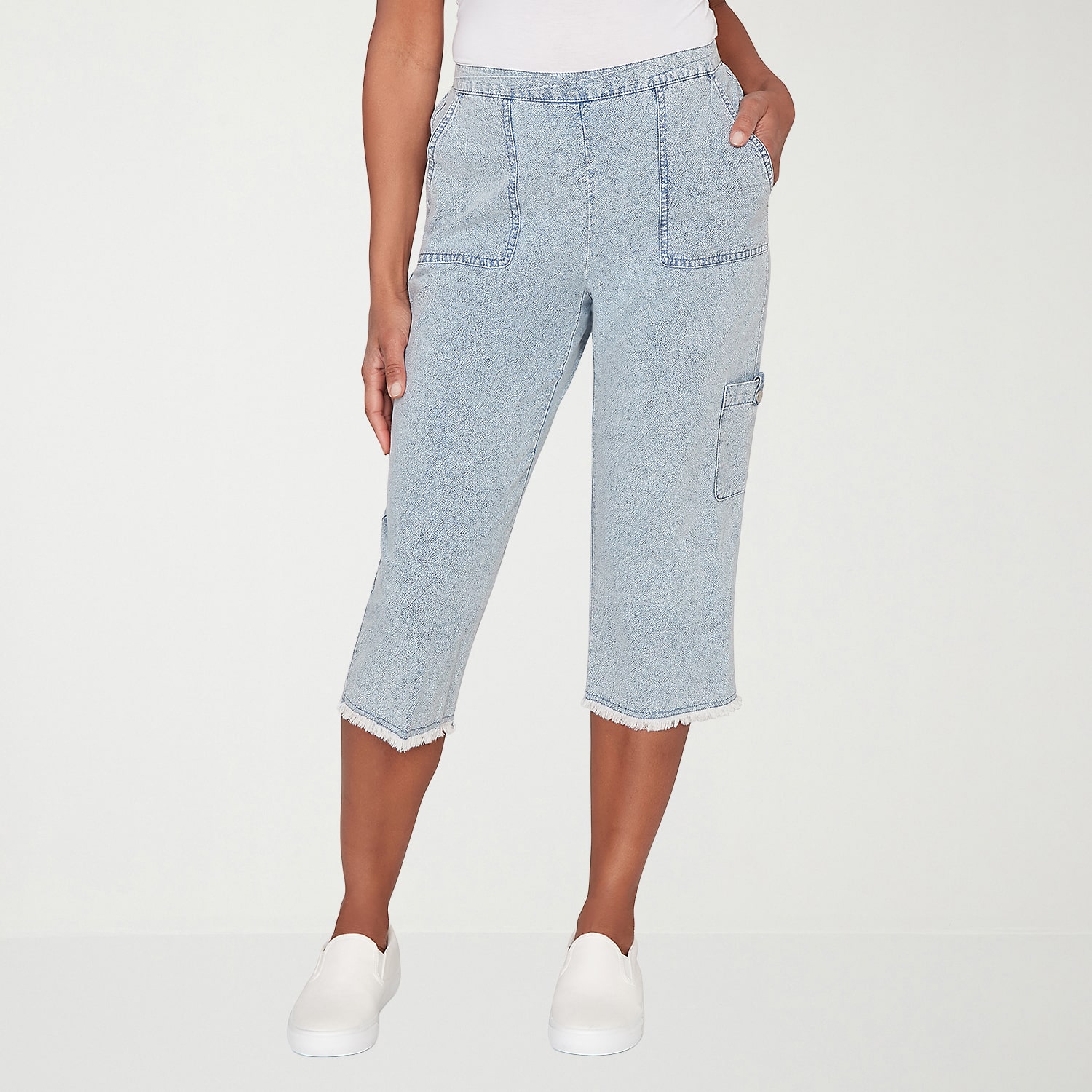 Alfred Dunner Out Of The Blue Womens Straight Capri Pant