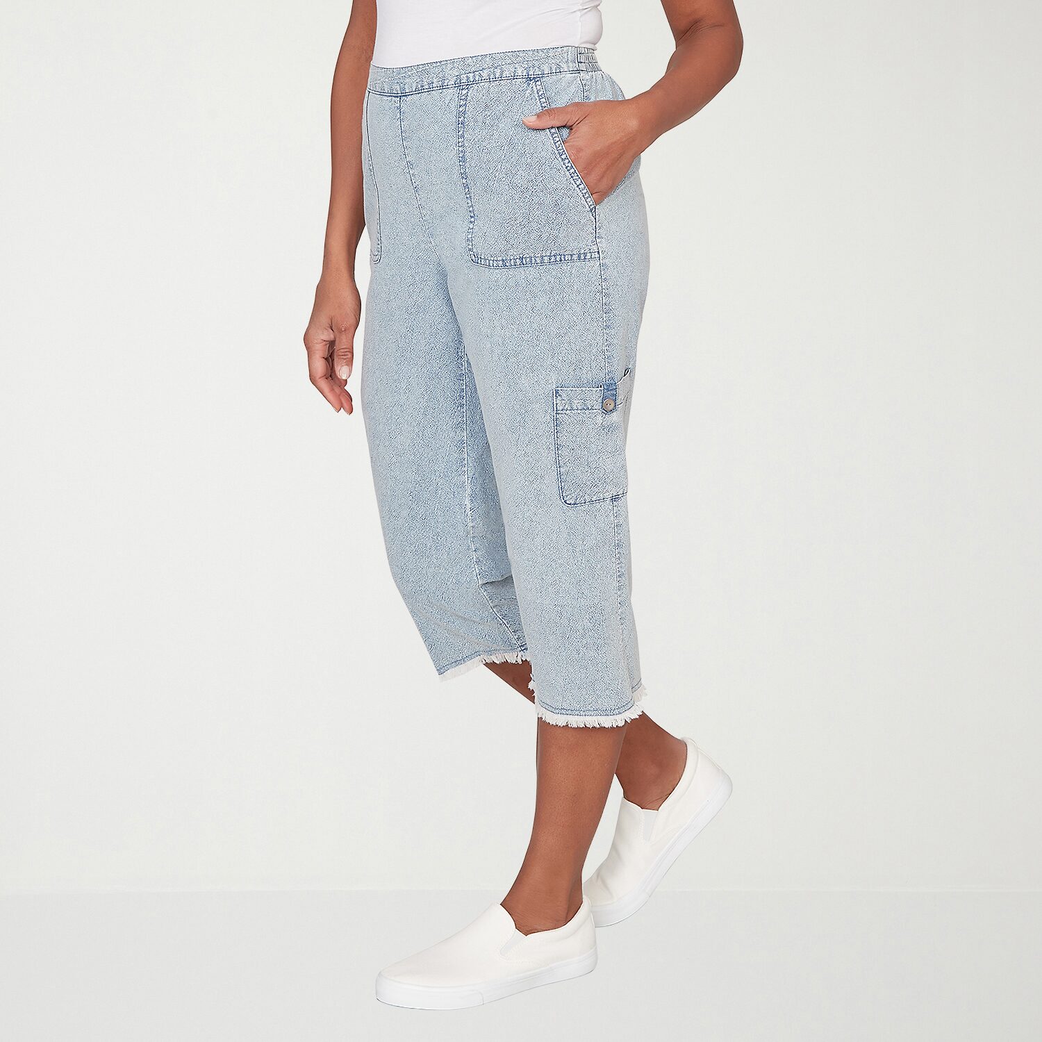 Alfred Dunner Out Of The Blue Womens Straight Capri Pant