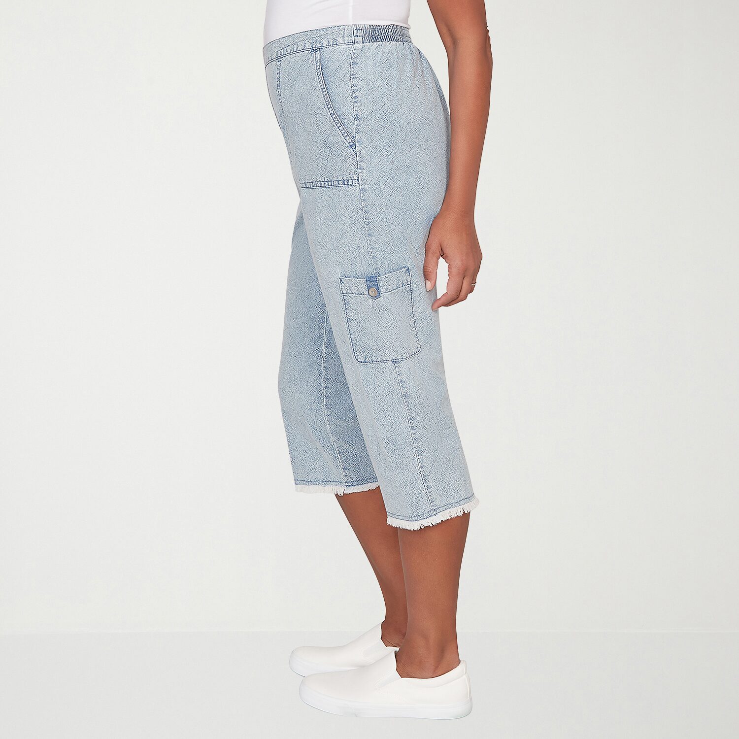 Alfred Dunner Out Of The Blue Womens Straight Capri Pant