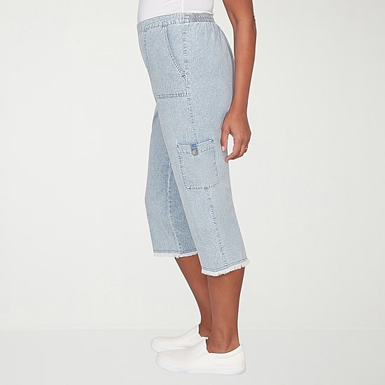 Alfred Dunner Out Of The Blue Womens Straight Capri Pant