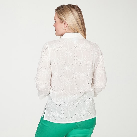 Alfred Dunner Resort Living Womens 3/4 Sleeve Blouse