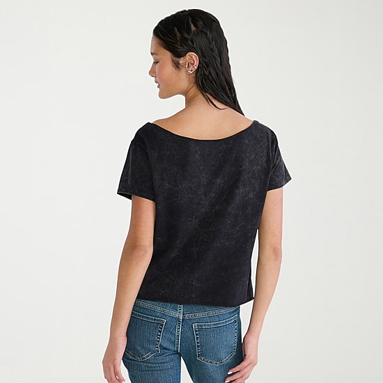 AEROPOSTALE Womens Juniors Boat Neck Short Sleeve Regular Fit Graphic T-Shirt