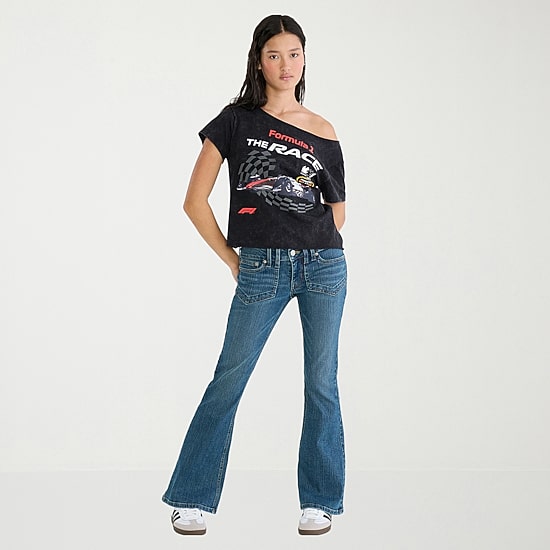 AEROPOSTALE Womens Juniors Boat Neck Short Sleeve Regular Fit Graphic T-Shirt