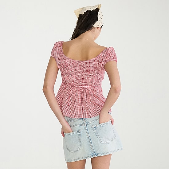 AEROPOSTALE Womens Juniors Sweetheart Neck Short Sleeve Blouse