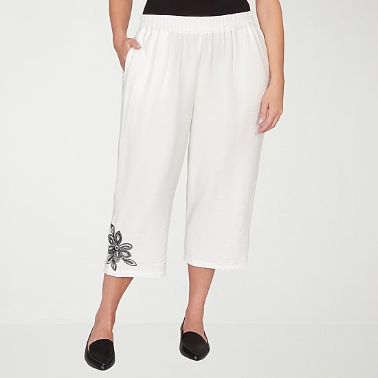 Alfred Dunner Crowd Pleaser Womens Plus Straight Capri Pant
