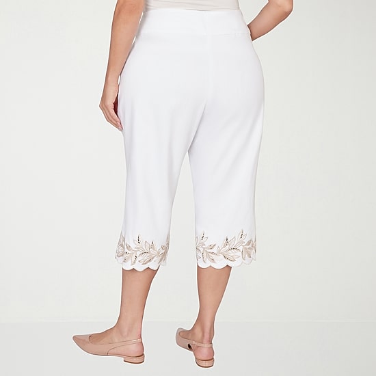 Alfred Dunner Natural Wonder Womens Plus Straight Mid Rise Capri Pant