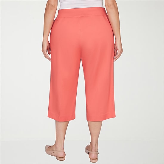 Alfred Dunner Resort Living Womens Wide Leg Capri Pant