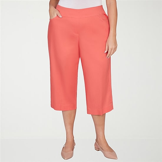 Alfred Dunner Resort Living Womens Wide Leg Capri Pant