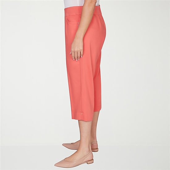 Alfred Dunner Resort Living Womens Wide Leg Capri Pant