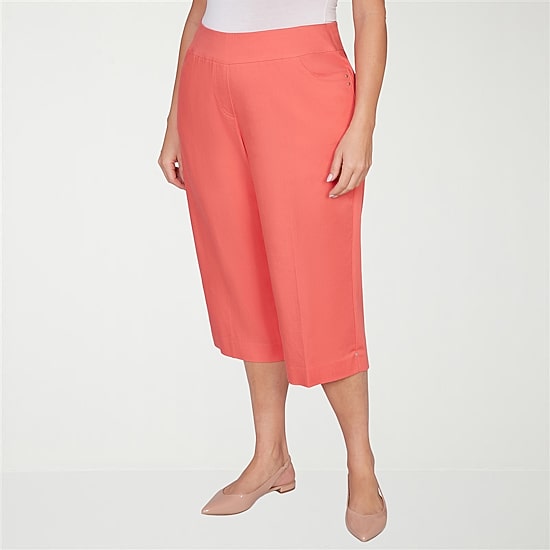 Alfred Dunner Resort Living Womens Wide Leg Capri Pant