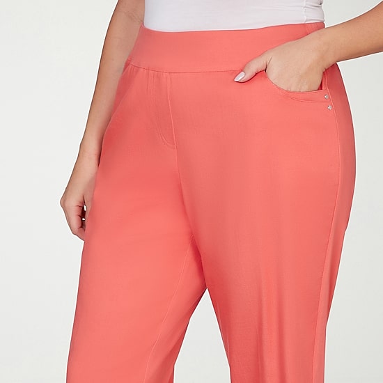 Alfred Dunner Resort Living Womens Wide Leg Capri Pant