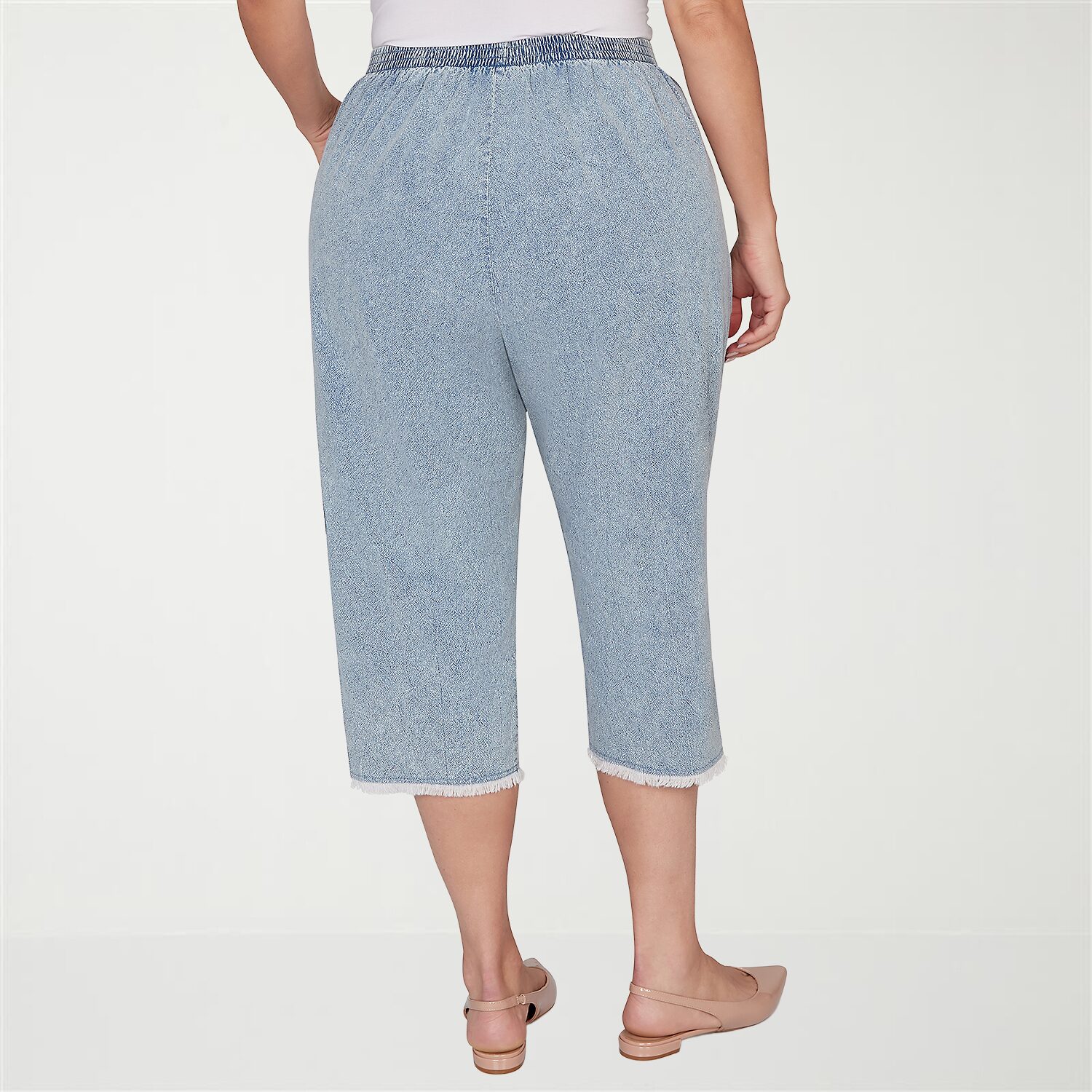 Alfred Dunner Out Of The Blue Womens Plus Straight Capri Pant