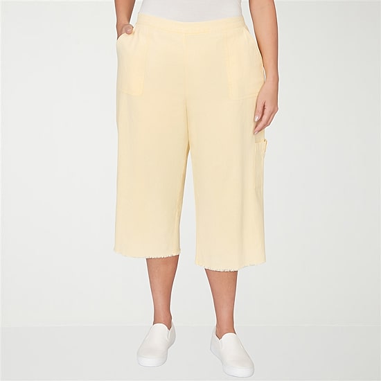 Alfred Dunner Out Of The Blue Womens Plus Straight Capri Pant