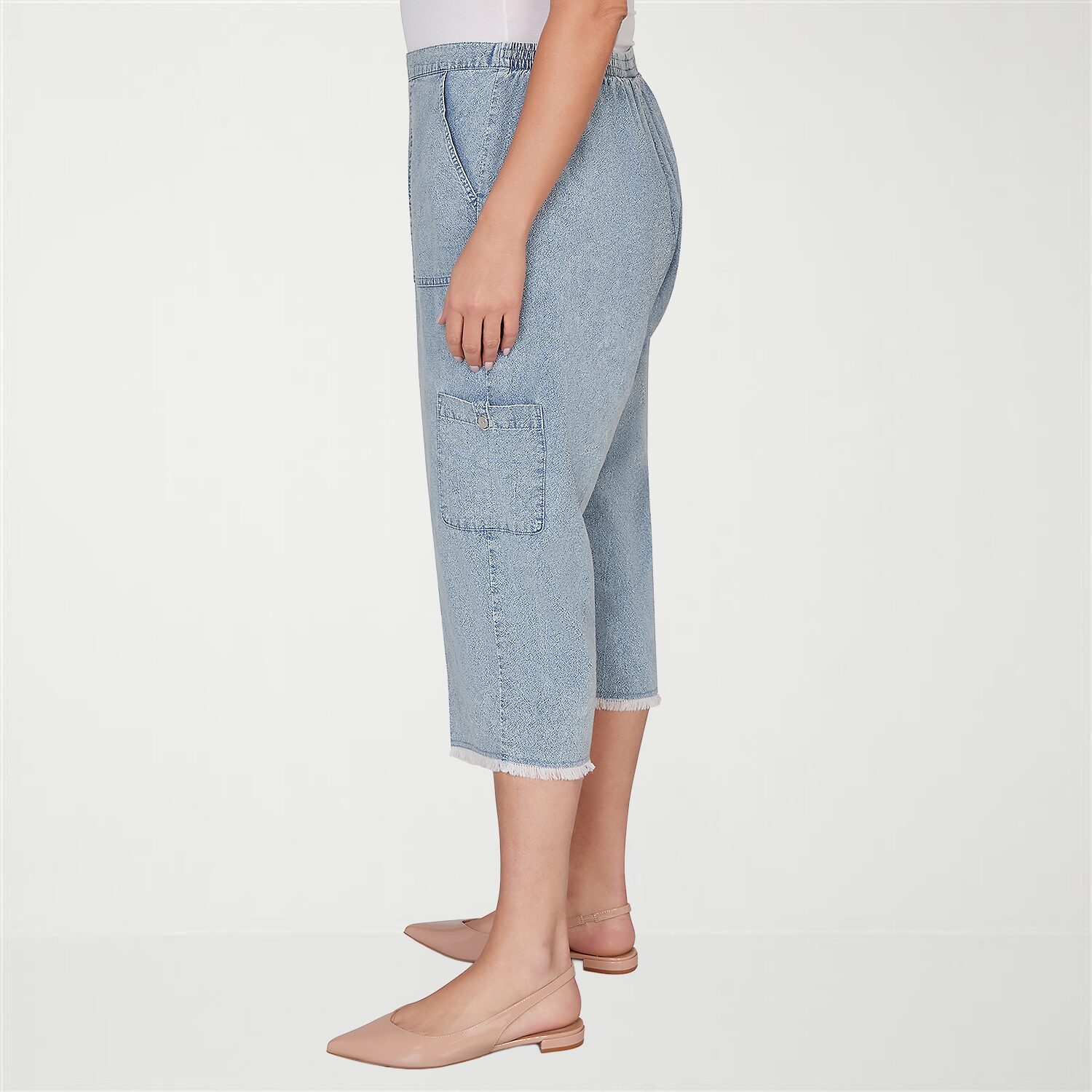 Alfred Dunner Out Of The Blue Womens Plus Straight Capri Pant