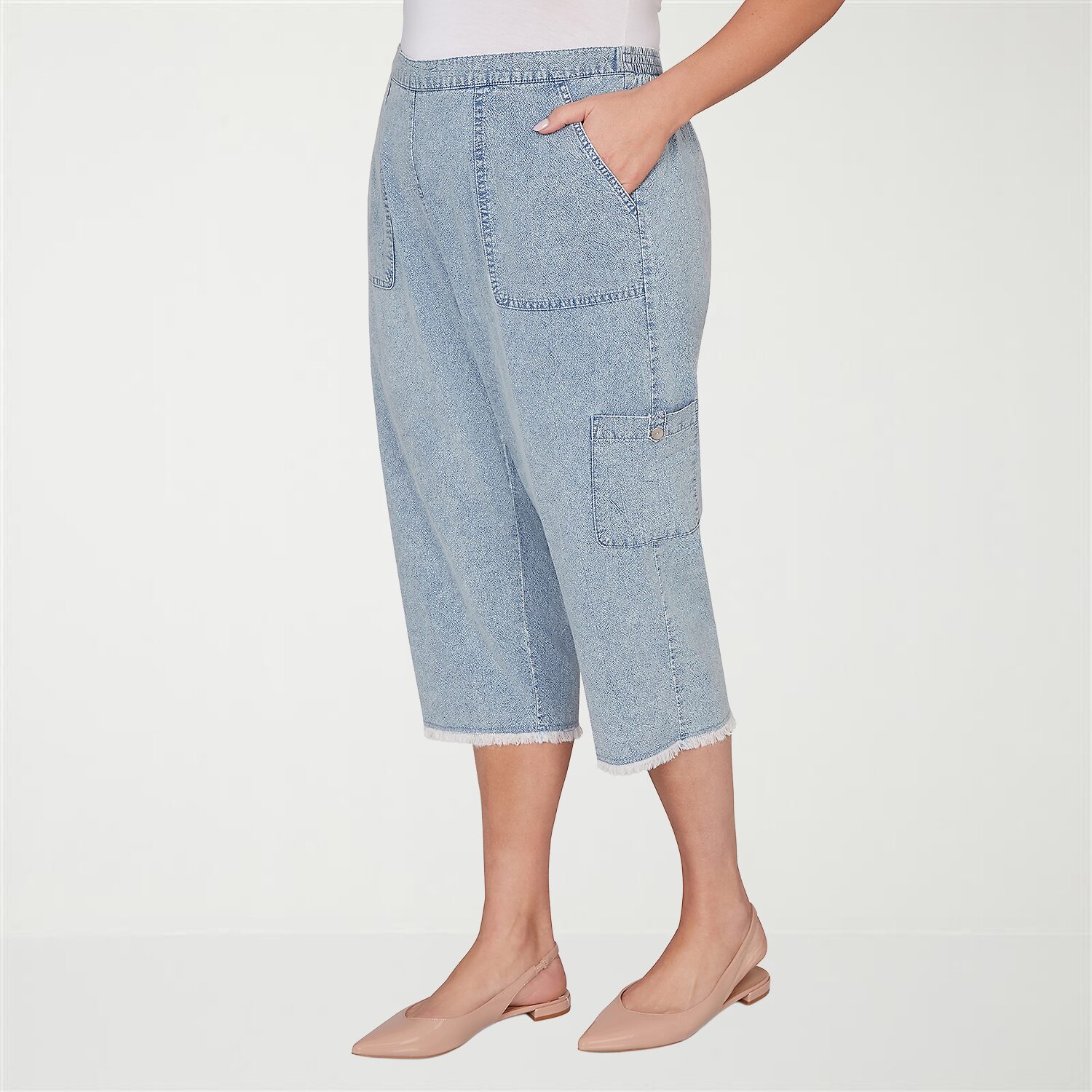 Alfred Dunner Out Of The Blue Womens Plus Straight Capri Pant