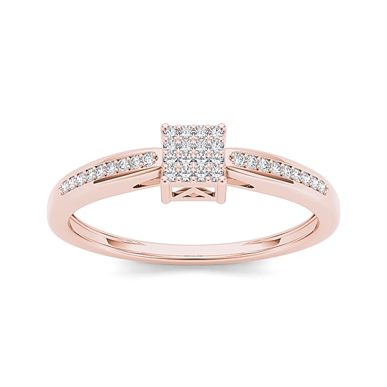 1/6 CT.T.W. Natural Diamond 10K Rose Gold Engagement Ring