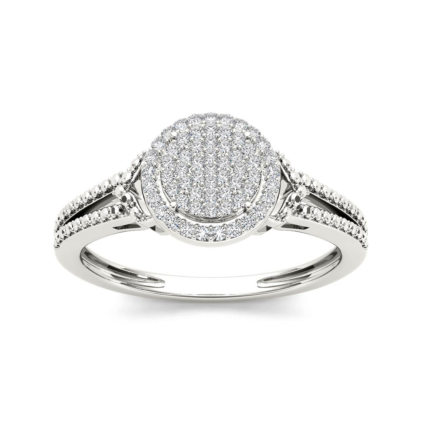 1/6 CT.T.W. Natural Diamond 10K White Gold Engagement Ring