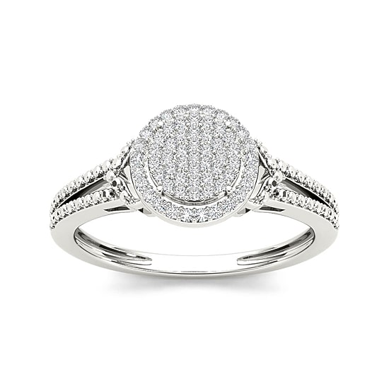 1/6 CT.T.W. Natural Diamond 10K White Gold Engagement Ring