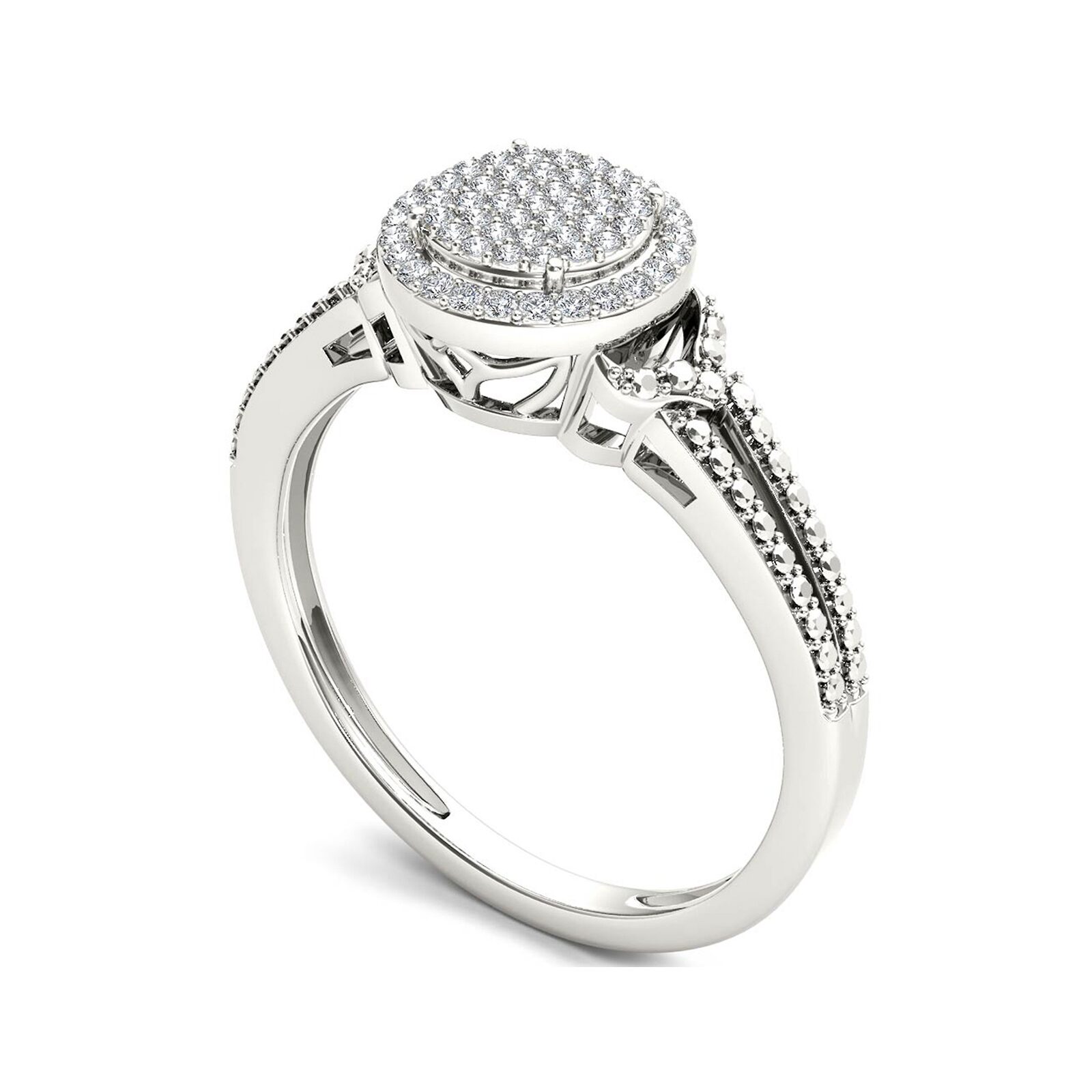 1/6 CT.T.W. Natural Diamond 10K White Gold Engagement Ring