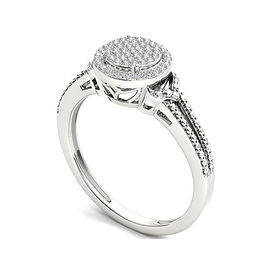 1/6 CT.T.W. Natural Diamond 10K White Gold Engagement Ring