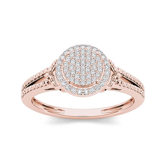 1/6 CT.T.W. Natural Diamond 10K Rose Gold Engagement Ring