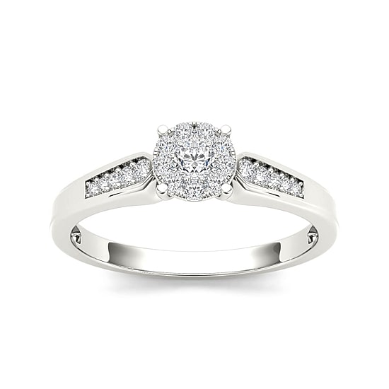 1/4 CT.T.W. Natural Diamond 10K White Gold Engagement Ring