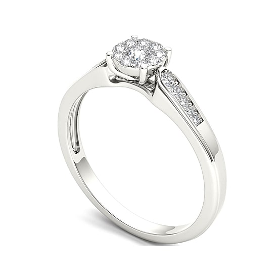 1/4 CT.T.W. Natural Diamond 10K White Gold Engagement Ring