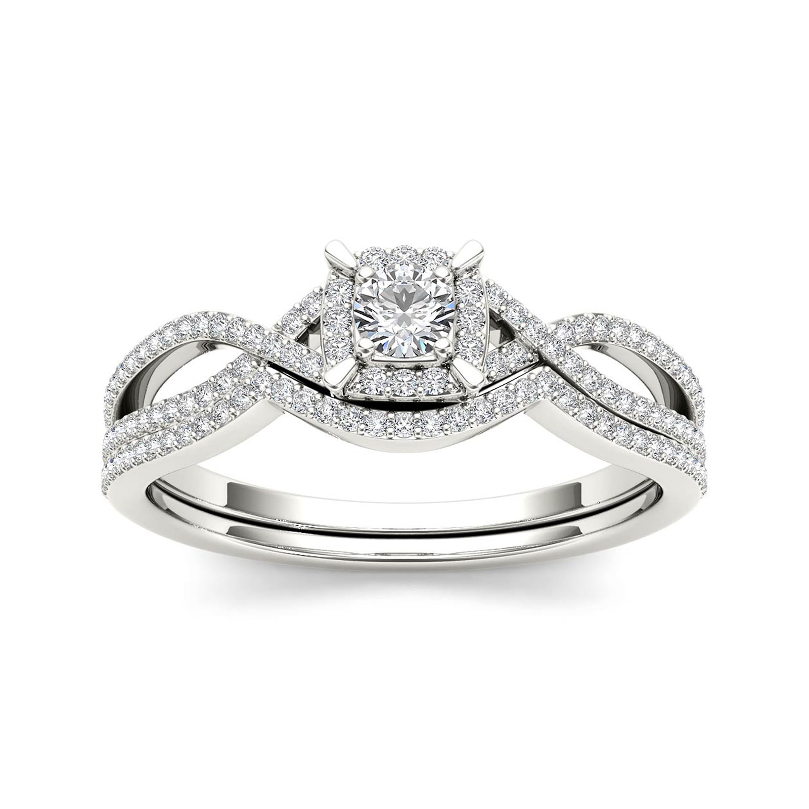 1/3 CT.T.W. Natural Diamond 14K White Gold Engagement Ring