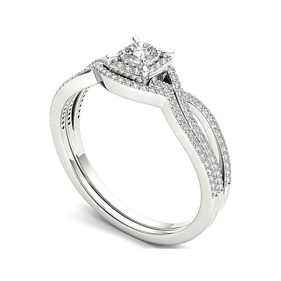 1/3 CT.T.W. Natural Diamond 14K White Gold Engagement Ring