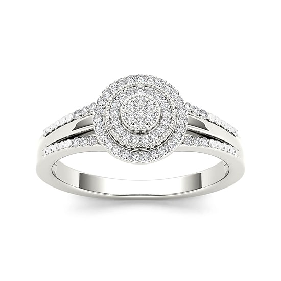 1/6 CT.T.W. Natural Diamond 10K White Gold Engagement Ring