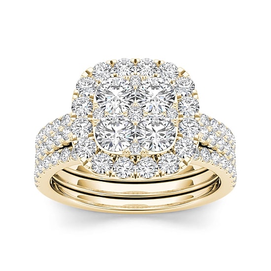 2 CT.T.W. Natural Diamond 14K Yellow Gold Bridal Set